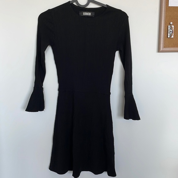 Reformation black ribbed dress - Picture 2 of 2